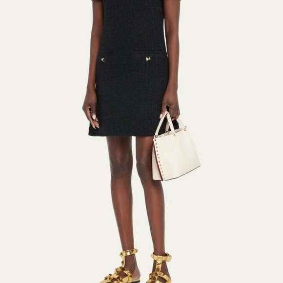 Valentino Garavani Rockstud Small East-West Leather Tote Bag Light Ivory - Picture 4 of 16